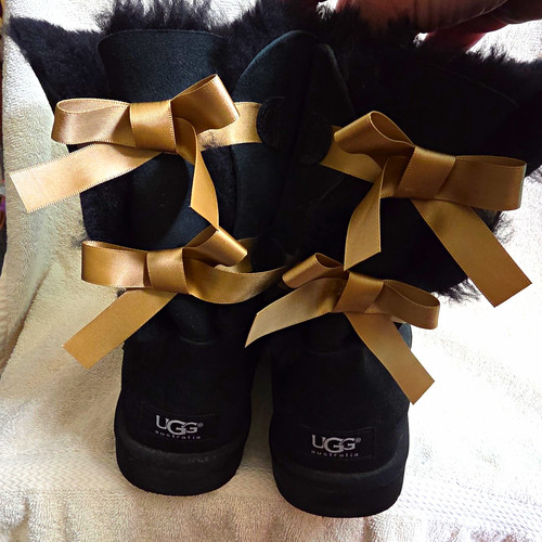 Uggs nero con - uggs, fiocco